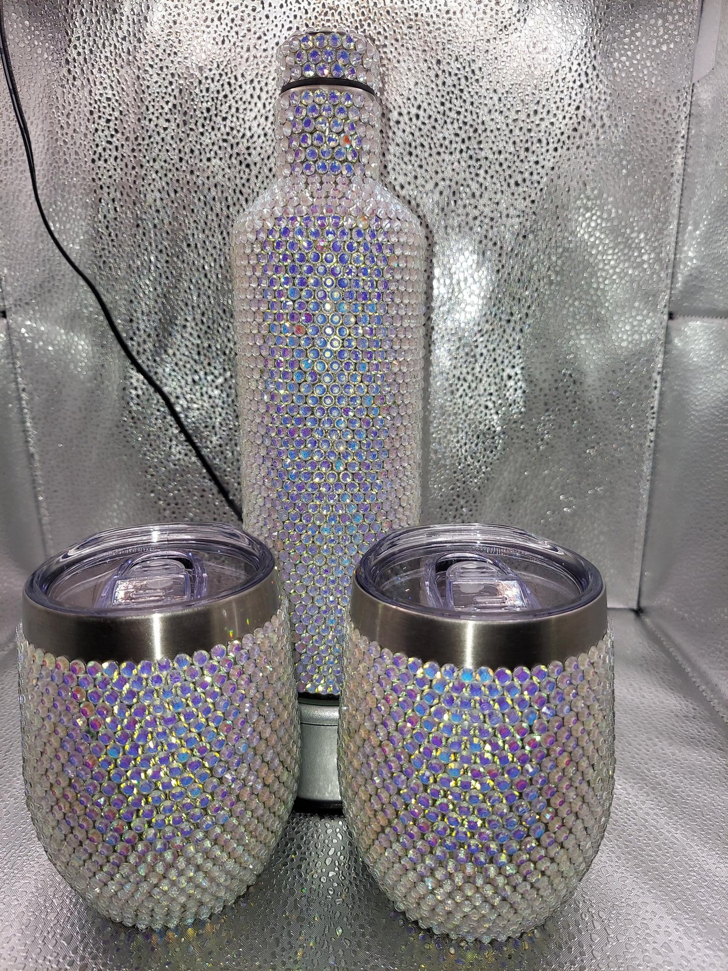 Rhinestone Wine Set