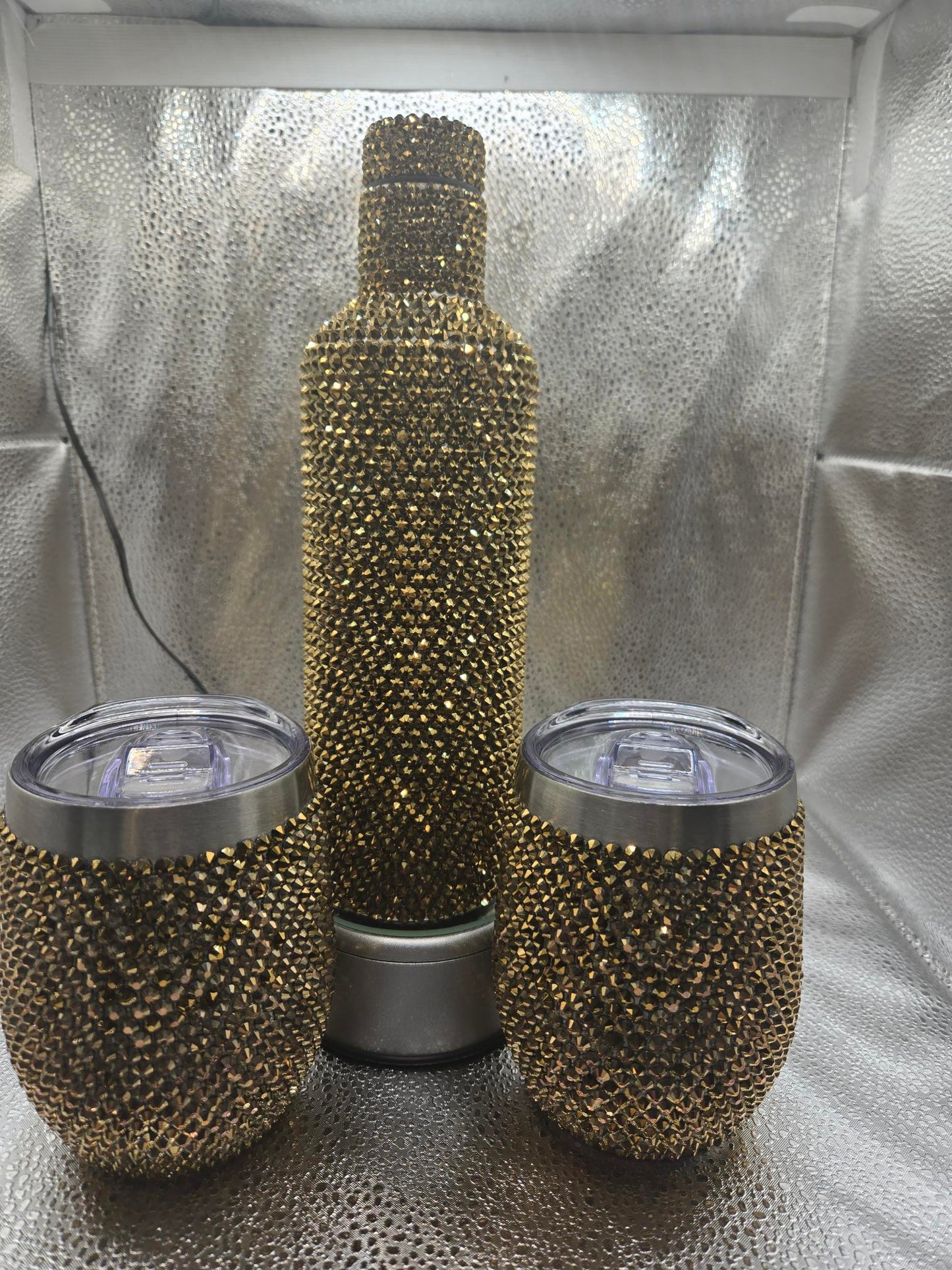 Rhinestone Wine Set