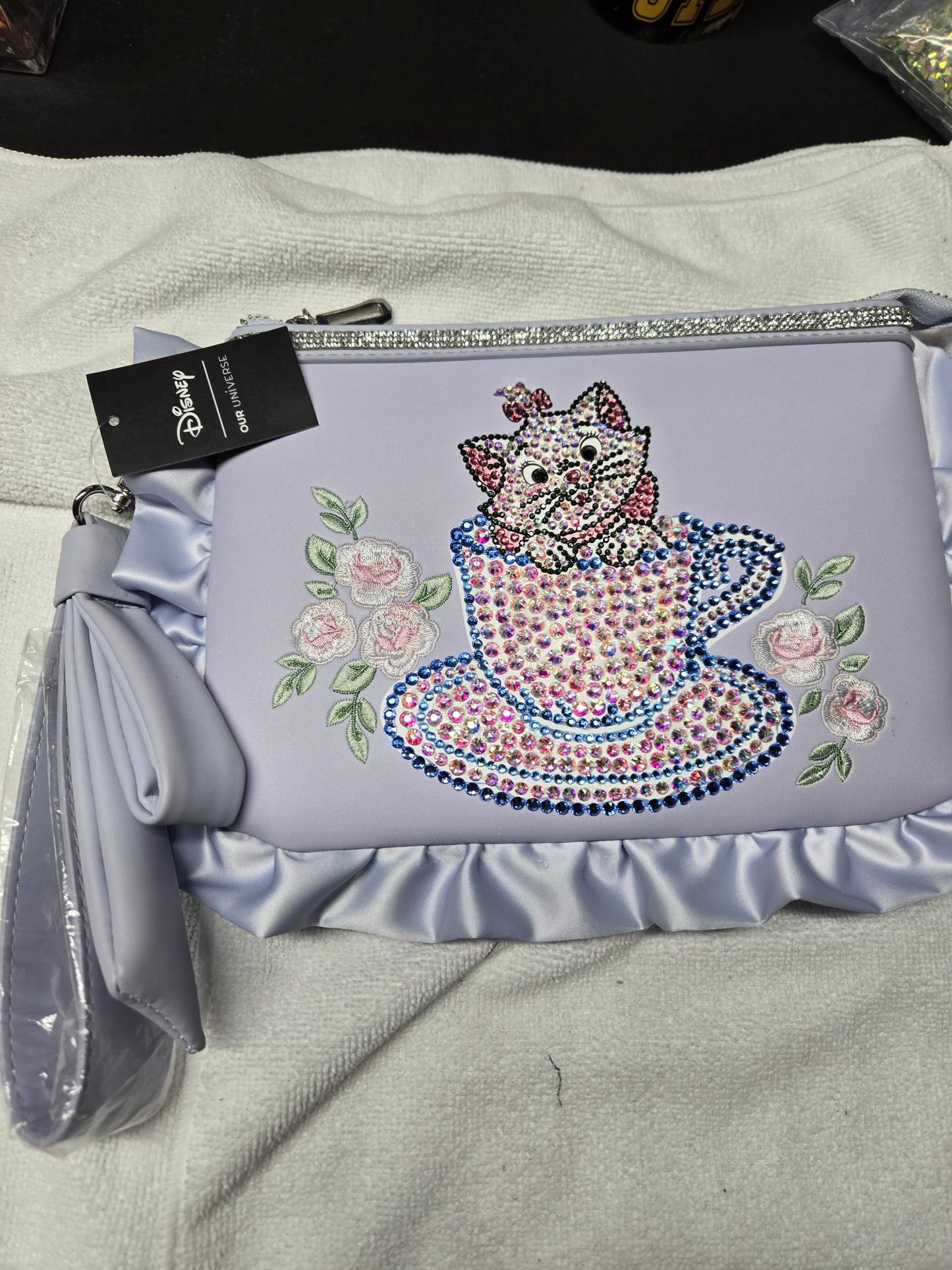 Aristrocat Marie Bling Ruffle Wristlet Pouch