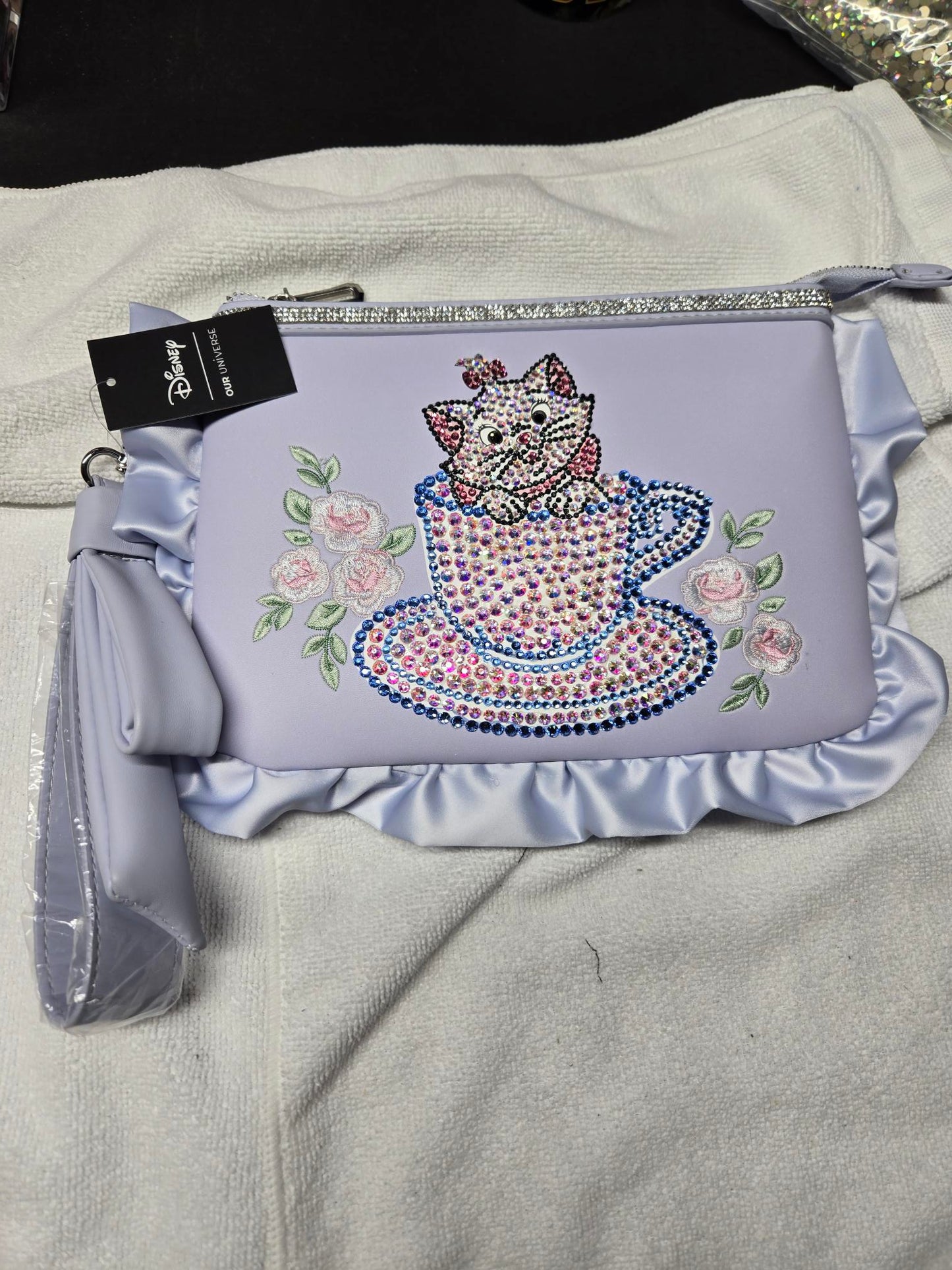 Aristrocat Marie Bling Ruffle Wristlet Pouch