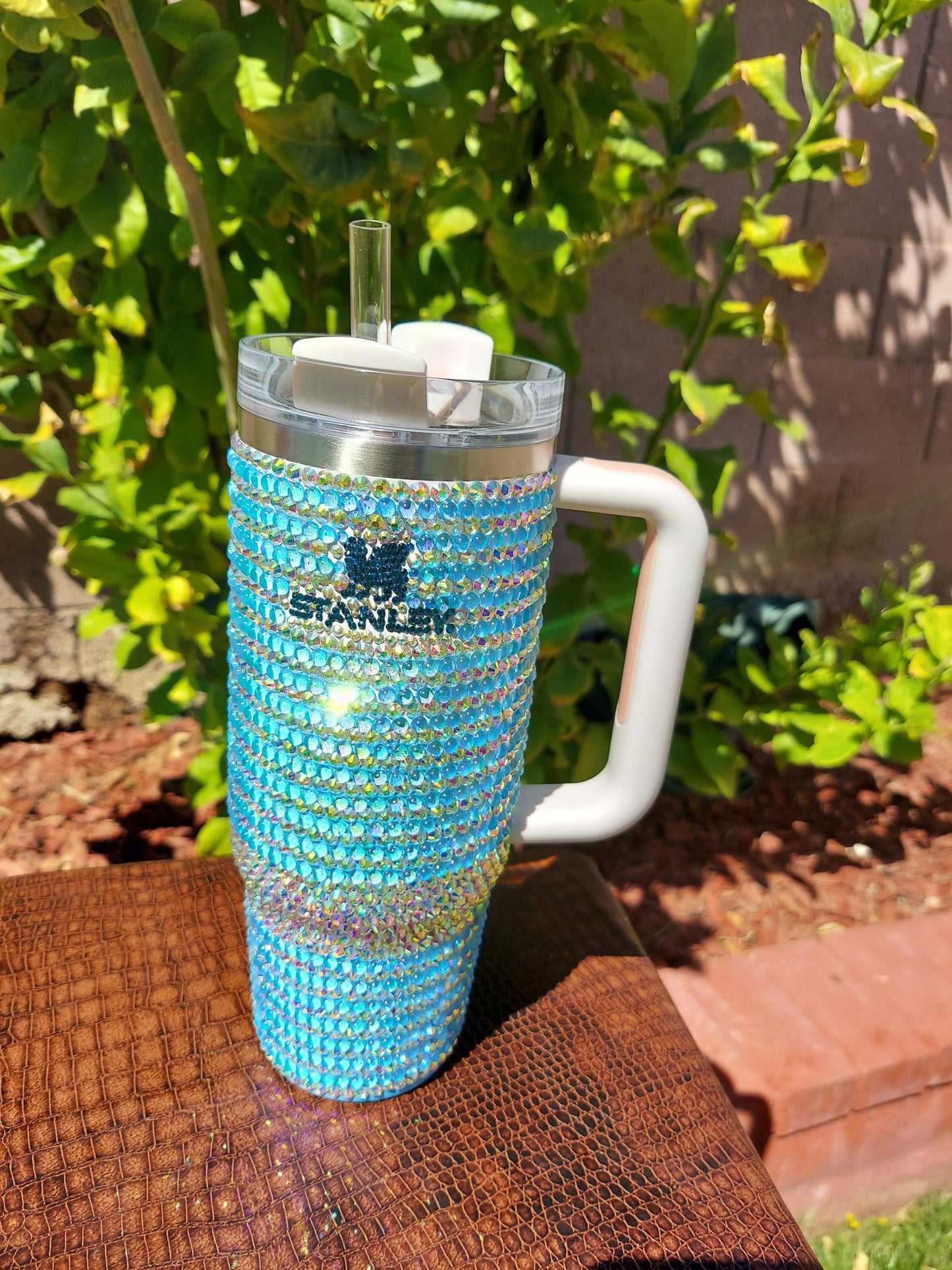 Mermaid Blue and Lux AB Rhinestone Tumbler