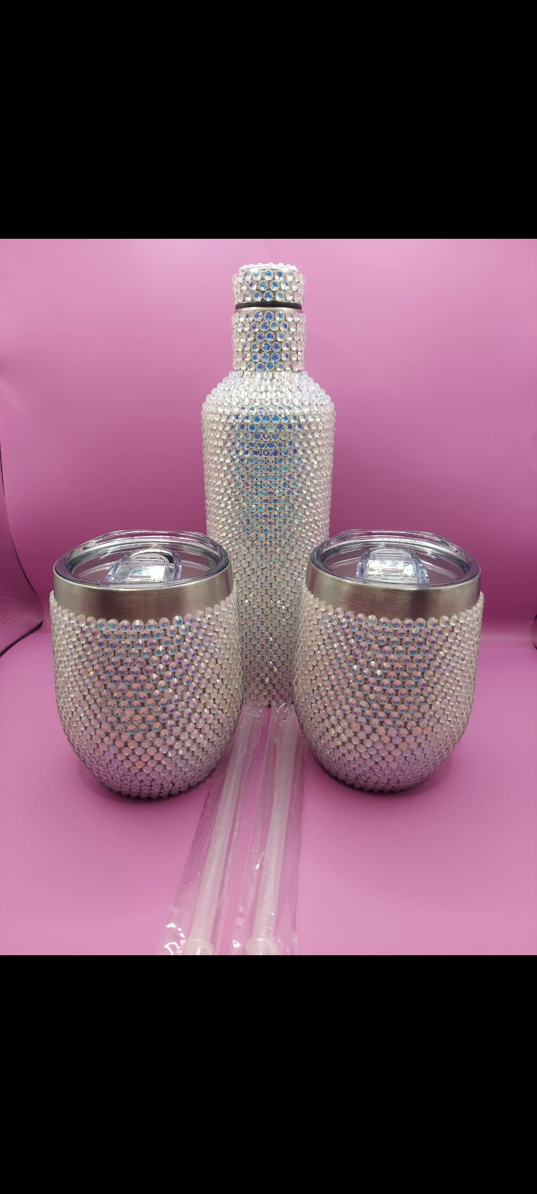 Rhinestone Wine Set