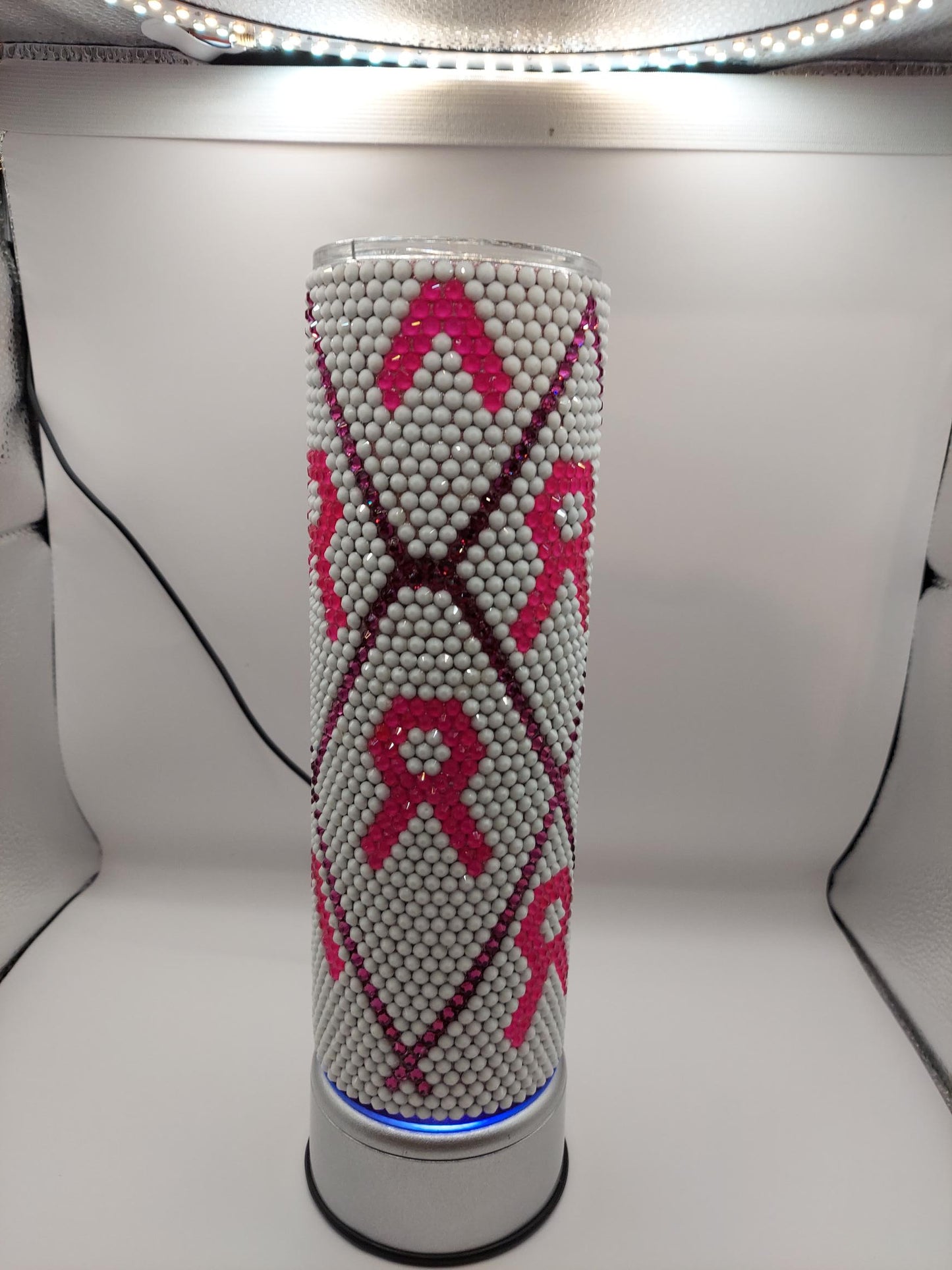 Rhinestone Breast Cancer Tumbler