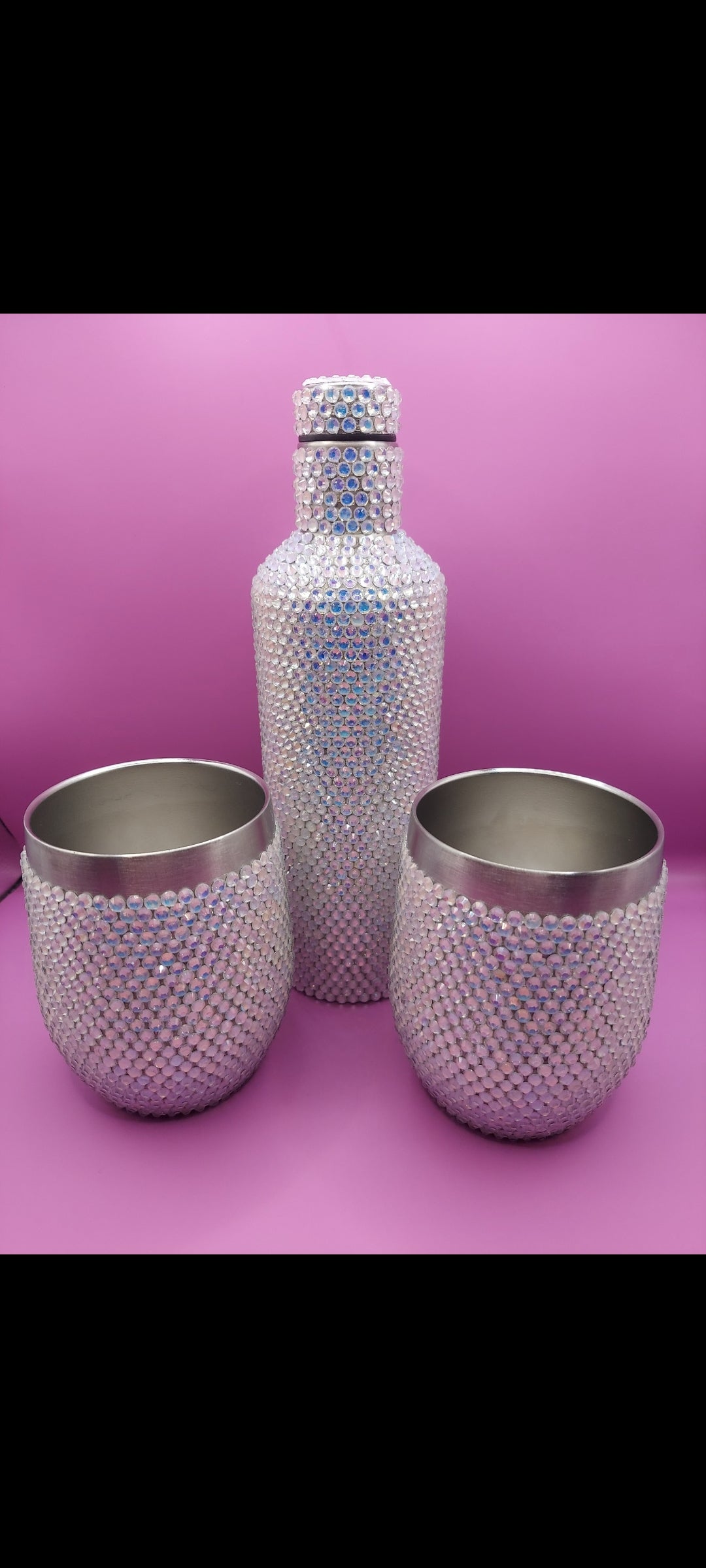 Rhinestone Wine Set