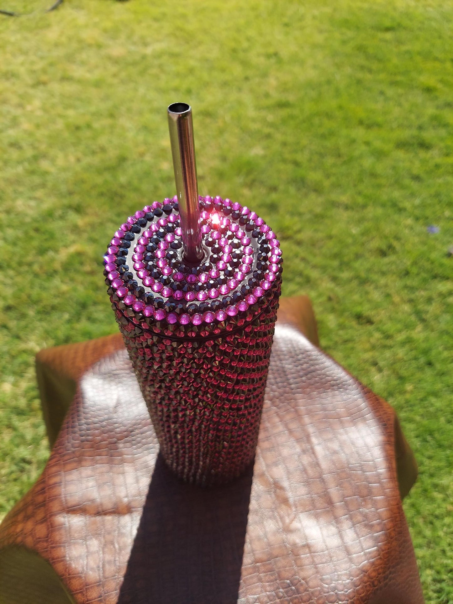 Hot Pink/Fuchsia and Black Tumbler