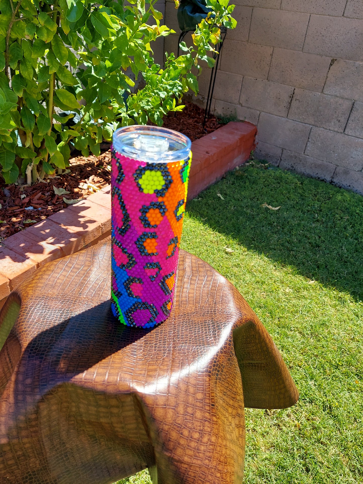 Rainbow Leopard Print Tumbler