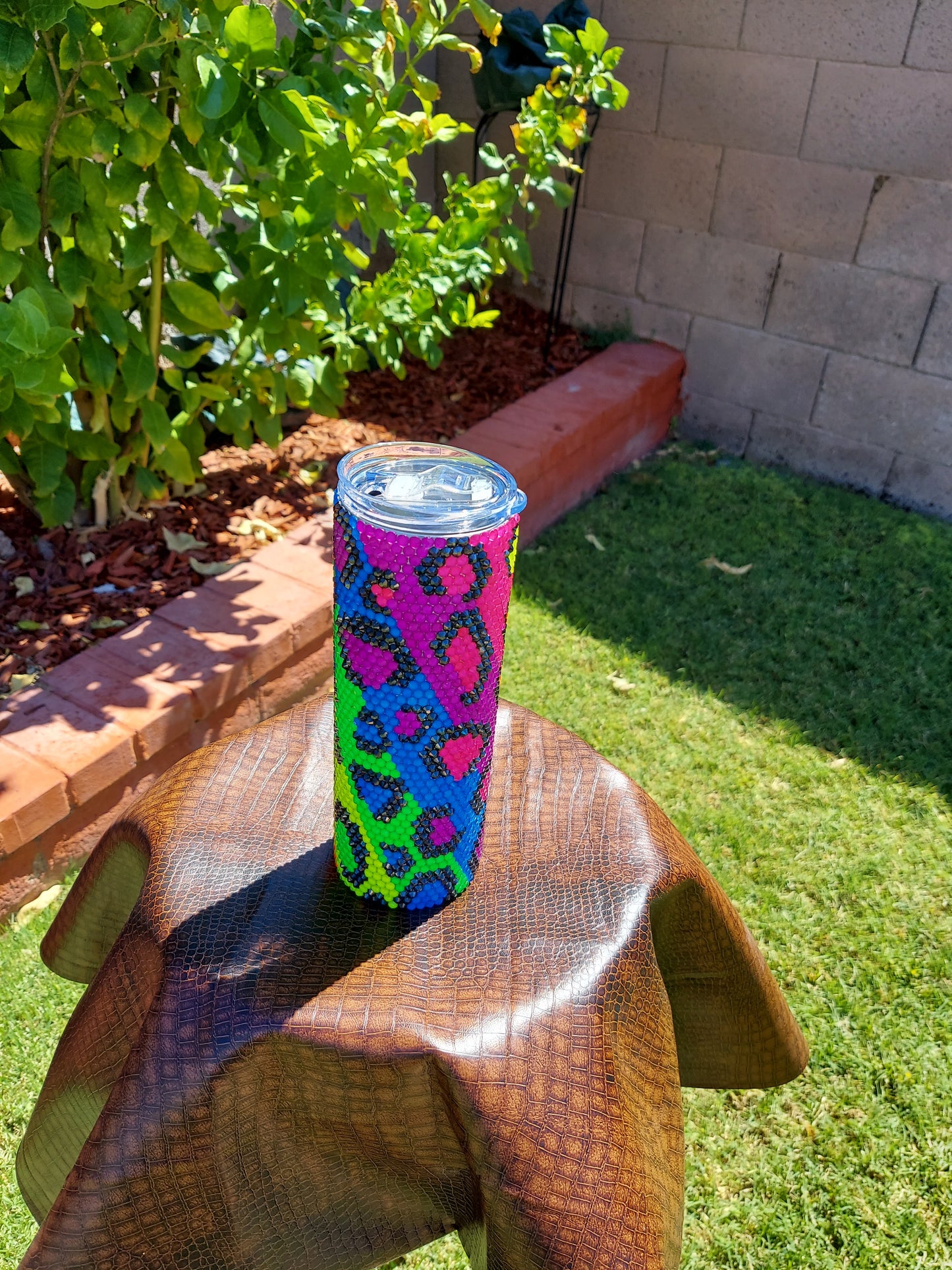 Rainbow Leopard Print Tumbler