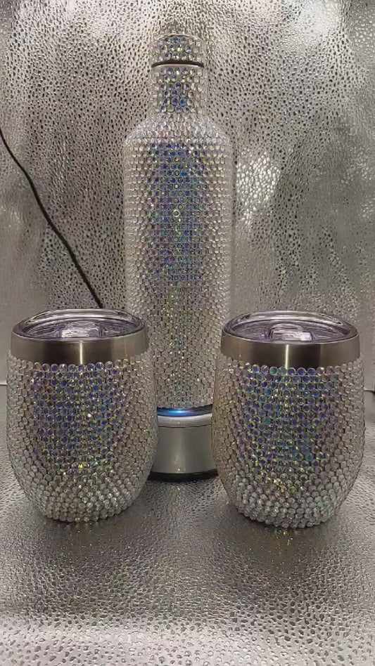 Rhinestone Wine Set