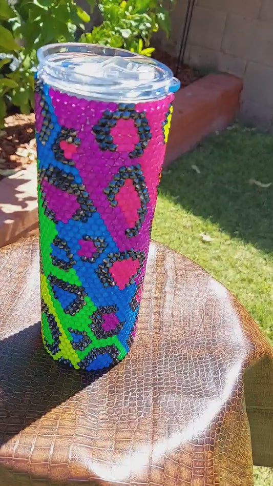 Rainbow Leopard Print Tumbler